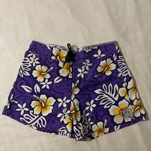 Cayman Islands Flower Velcro w/Tie Shorts Sz XL